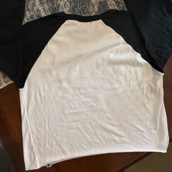 SWIXXZ Never Enough White Raglan Crop 1/4 Sleeve T-Shirt - Picture 3 of 8